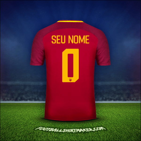 Camisa AS Roma 2017/18 -  seu nome - 0