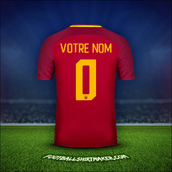 Maillot AS Roma 2017/18 -  votre nom - 0
