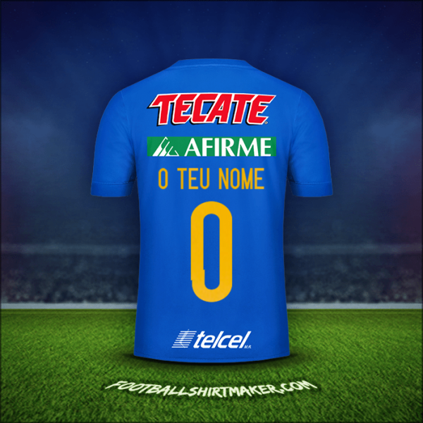 Camisola Tigres UANL 2017/18 Alternativa -  o teu nome - 0
