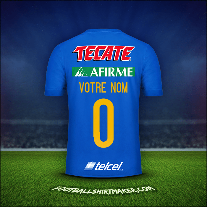 Maillot Tigres UANL 2017/18 Extérieur -  votre nom - 0