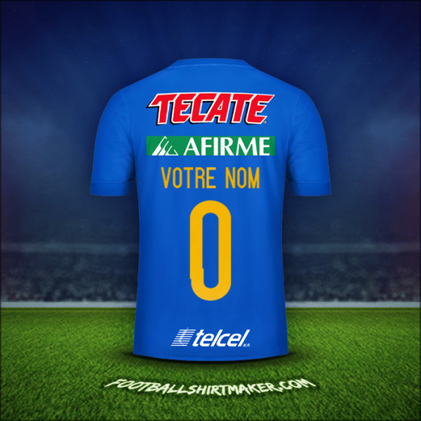 Maillot Tigres UANL 2017/18 Extérieur -  votre nom - 0