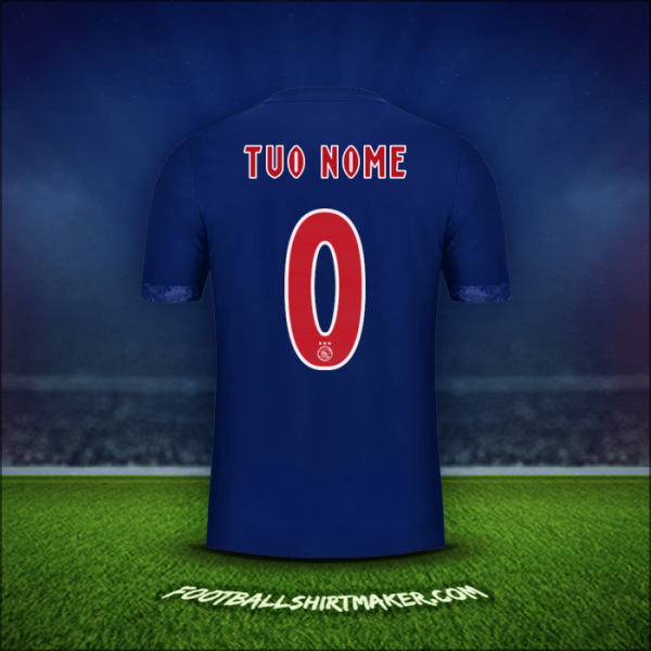 Maglia AFC Ajax 2017/18 Seconda -  tuo nome - 0