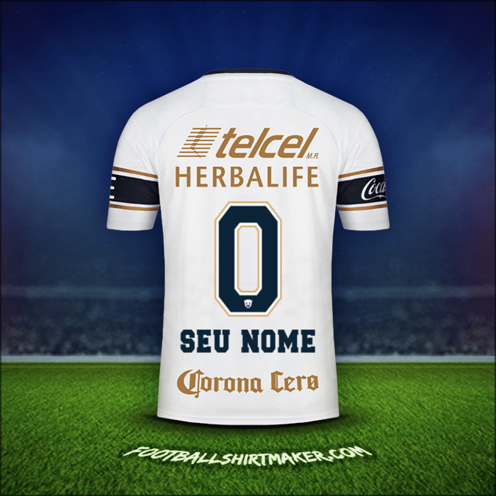 Camisa Pumas UNAM 2017/18 -  seu nome - 0