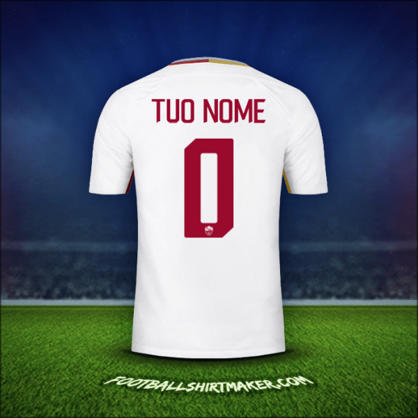 Maglia AS Roma 2017/18 Seconda -  tuo nome - 0