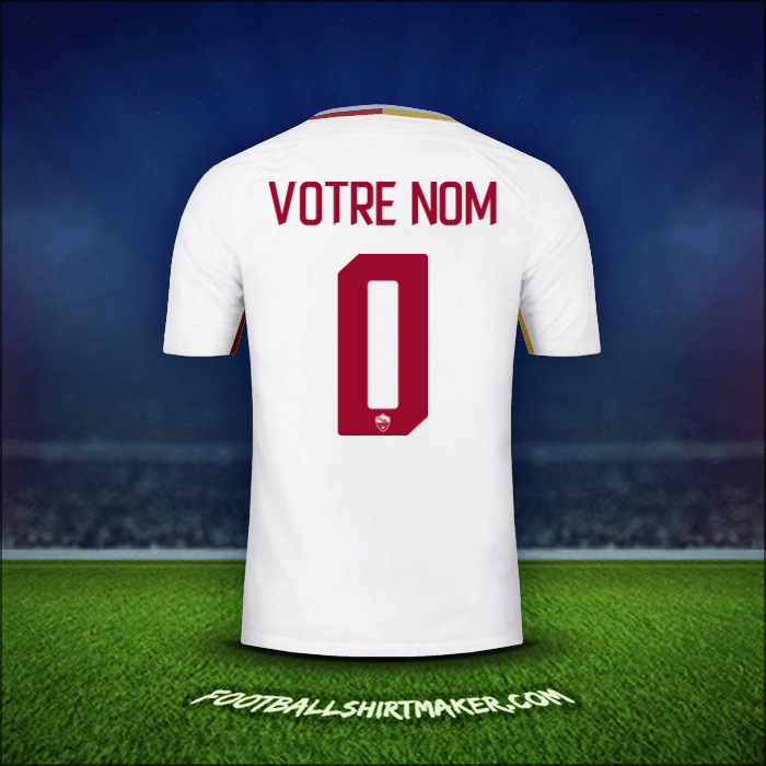 Maillot AS Roma 2017/18 Extérieur -  votre nom - 0