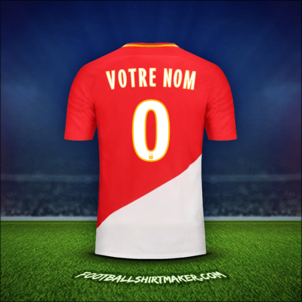 Maillot As Monaco 2017/18 -  votre nom - 0