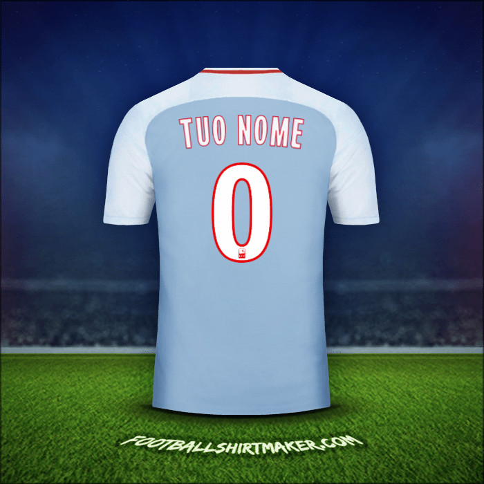 Maglia As Monaco 2017/18 Seconda -  tuo nome - 0