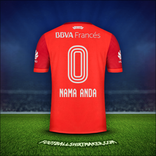 Jersey River Plate 2017/18 Alternatif -  nama anda - 0