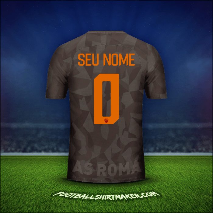 Camisa AS Roma 2017/18 Terceira -  seu nome - 0