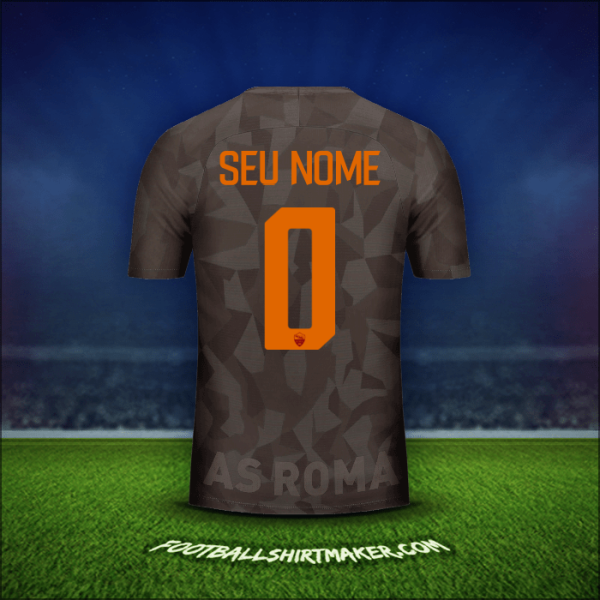 Camisa AS Roma 2017/18 Terceira -  seu nome - 0