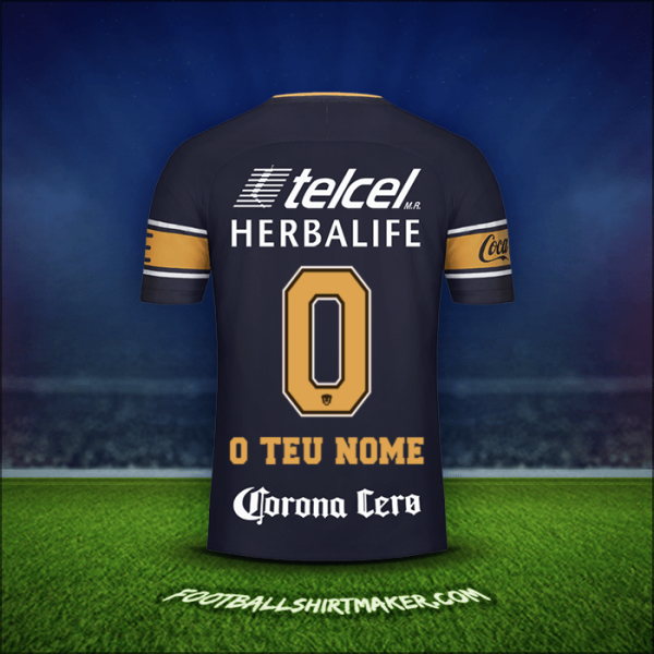 Camisola Pumas UNAM 2017/18 Alternativa -  o teu nome - 0