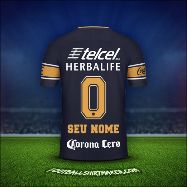 Camisa Pumas UNAM 2017/18 Alternativa -  seu nome - 0
