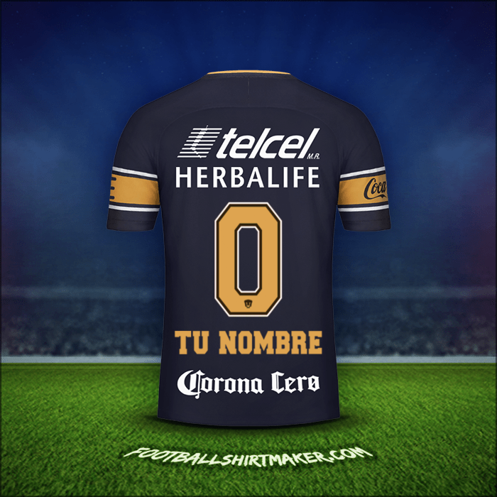 Jersey Pumas UNAM 2017/18 Visita -  tu nombre - 0