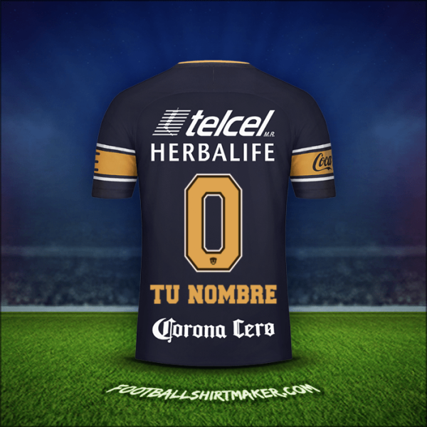 Jersey Pumas UNAM 2017/18 Visita -  tu nombre - 0