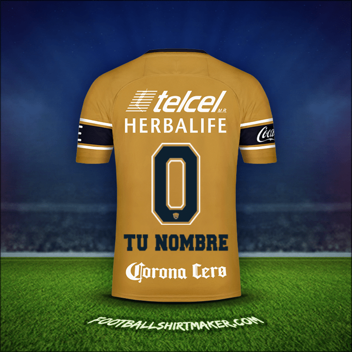 Jersey Pumas UNAM 2017/18 Tercera -  tu nombre - 0