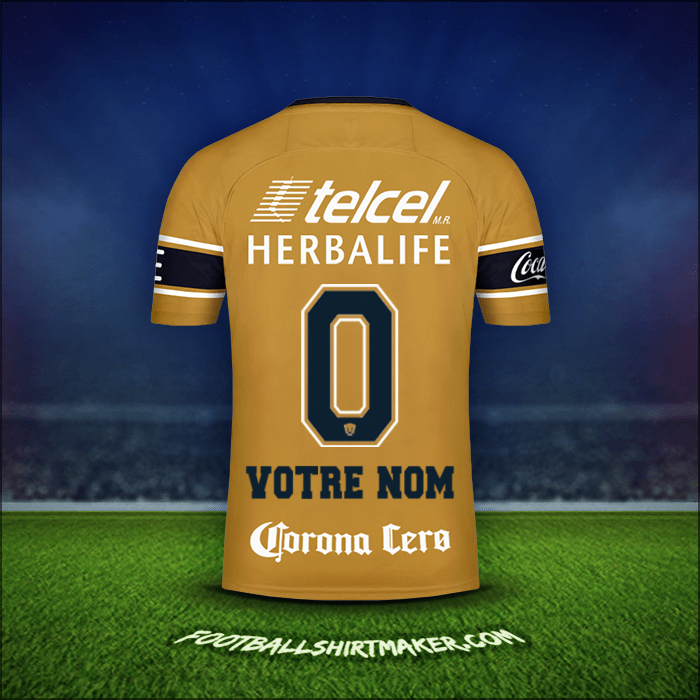 Maillot Pumas UNAM 2017/18 Troisième -  votre nom - 0