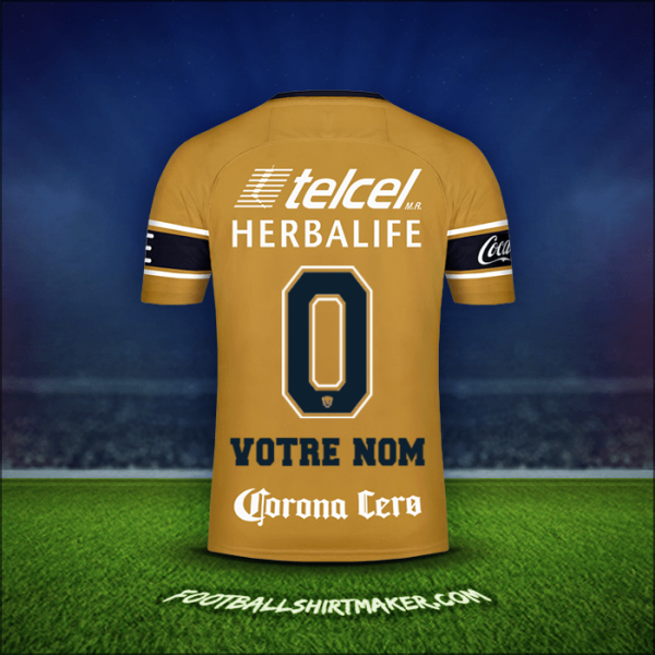 Maillot Pumas UNAM 2017/18 Troisième -  votre nom - 0