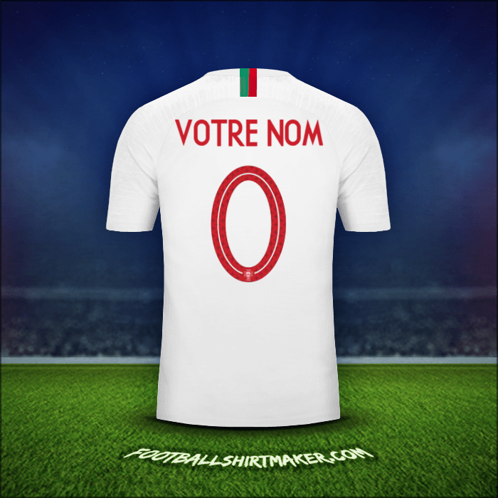 Maillot Portugal 2018 Extérieur -  votre nom - 0