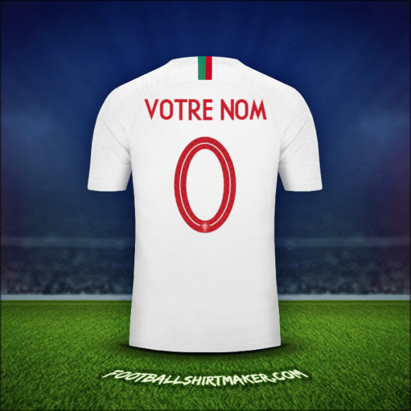 Maillot Portugal 2018 Extérieur -  votre nom - 0