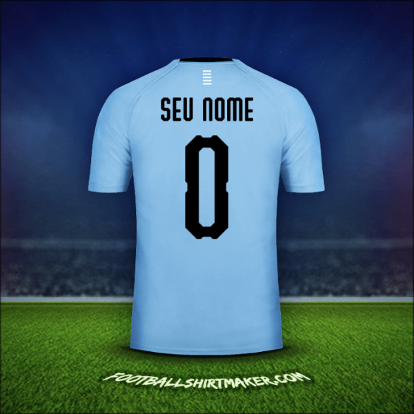 Camisa Uruguai 2018 -  seu nome - 0