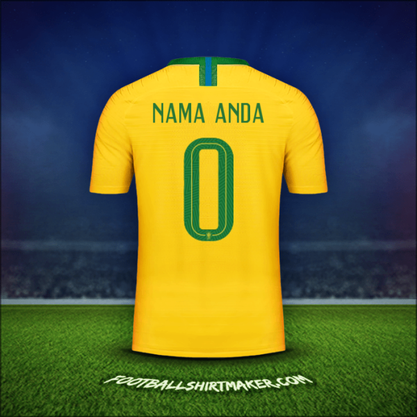 Jersey Brasil 2018 -  nama anda - 0