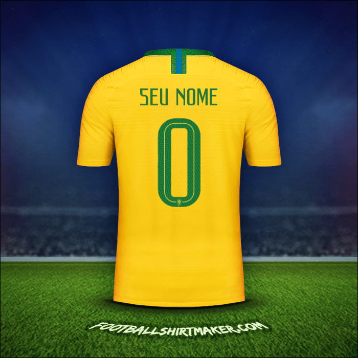 Camisa Brasil 2018 -  seu nome - 0