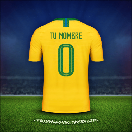 Jersey Brasil 2018 -  tu nombre - 0
