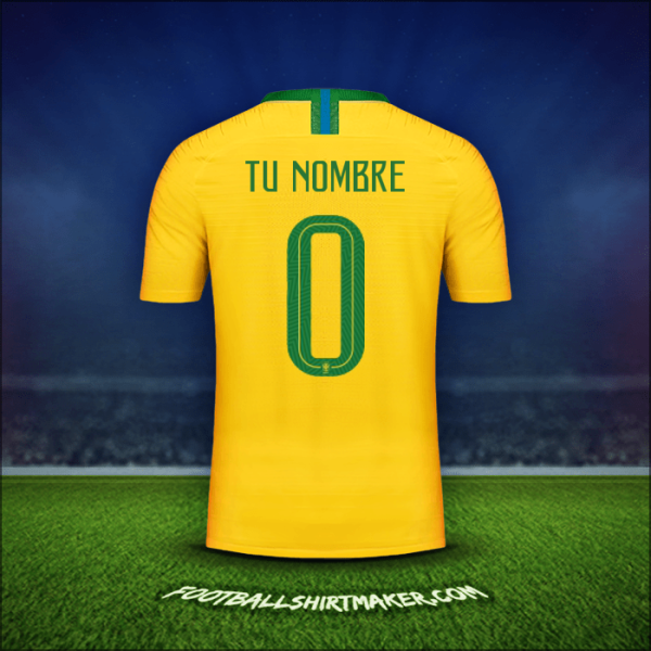 Camiseta Brasil 2018 -  tu nombre - 0
