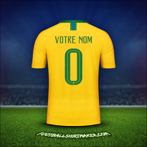 Maillot Brésil 2018 -  votre nom - 0