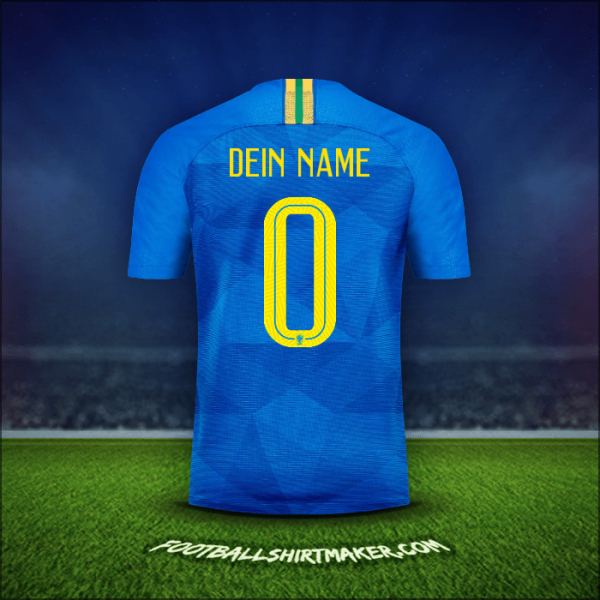 Trikot Brasilien 2018/19 Auswärts -  dein name - 0