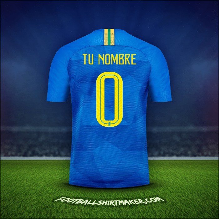 Camiseta Brasil 2018/19 Visita -  tu nombre - 0