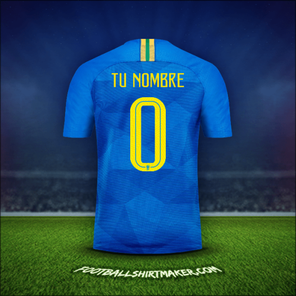 Camiseta Brasil 2018/19 Visita -  tu nombre - 0
