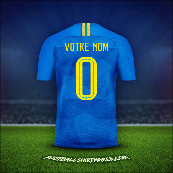 Maillot Brésil 2018/19 Extérieur -  votre nom - 0