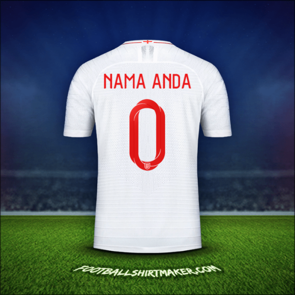Jersey Inggris 2018 -  nama anda - 0