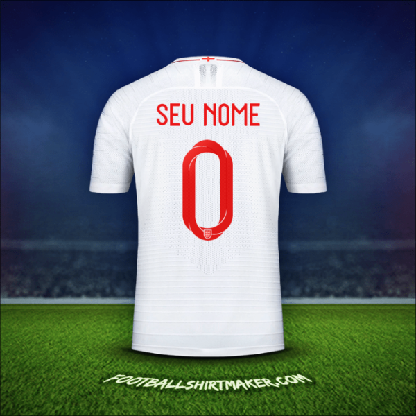 Camisa Inglaterra 2018 -  seu nome - 0