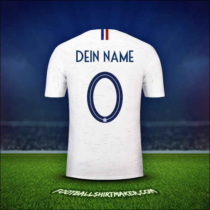 Trikot Frankreich 2018 Auswärts -  dein name - 0