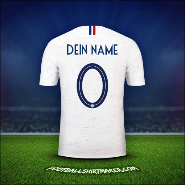 Trikot Frankreich 2018 Auswärts -  dein name - 0