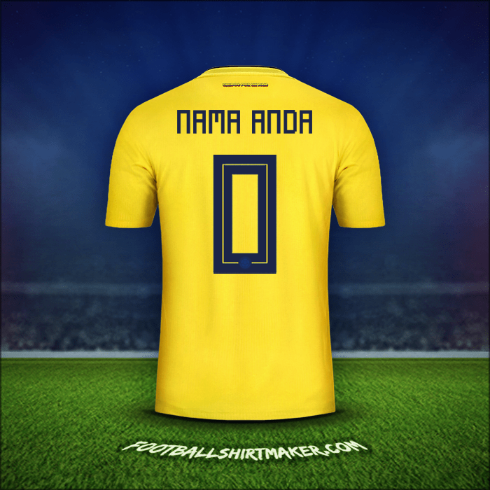 Jersey Kolombia 2018 -  nama anda - 0