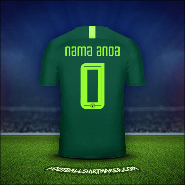Jersey Nigeria 2018 Alternatif -  nama anda - 0