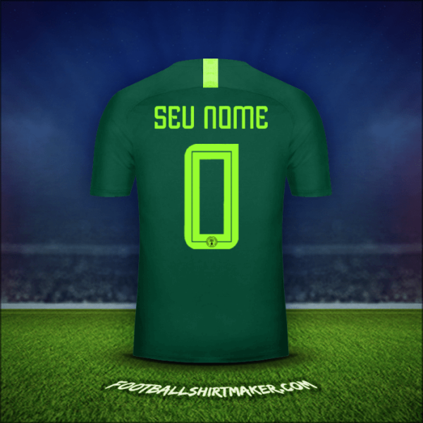 Camisa Nigéria 2018 Alternativa -  seu nome - 0