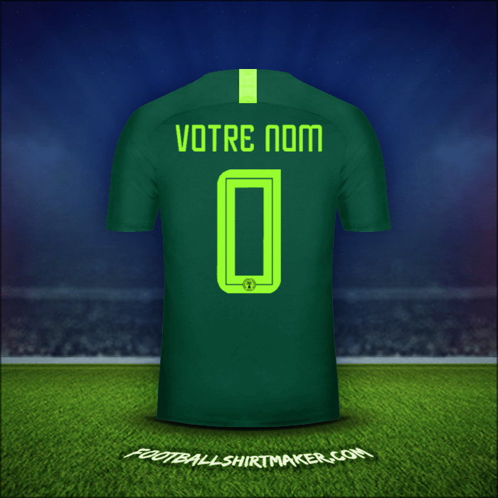 Maillot Nigéria 2018 Extérieur -  votre nom - 0