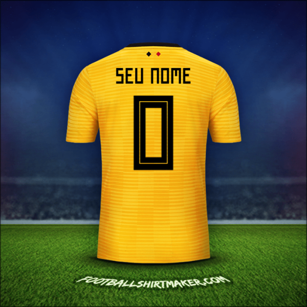 Camisa Bélgica 2018 Alternativa -  seu nome - 0
