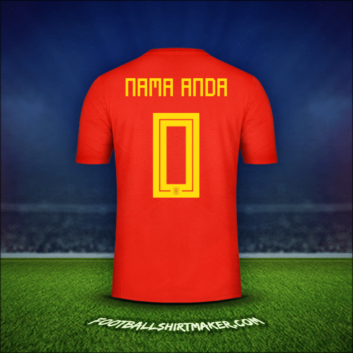 Jersey Spanyol 2018 -  nama anda - 0