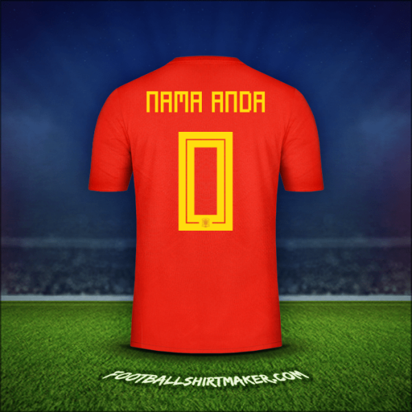 Jersey Spanyol 2018 -  nama anda - 0