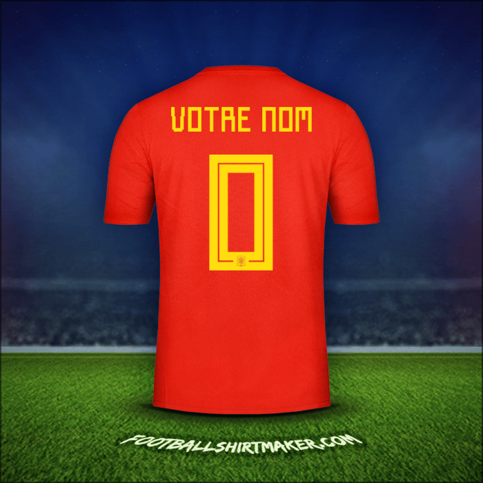 Maillot Espagne 2018 -  votre nom - 0