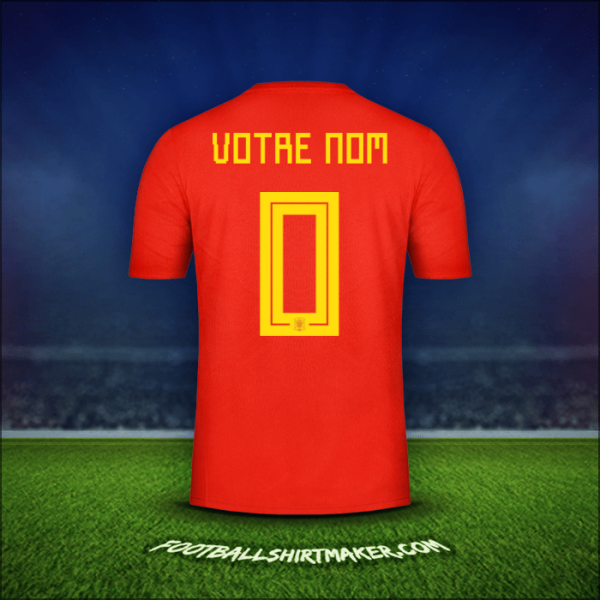Maillot Espagne 2018 -  votre nom - 0
