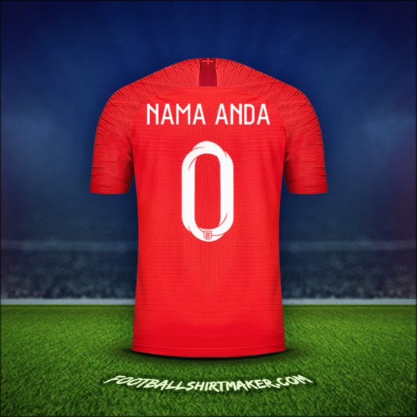 Jersey Inggris 2018 Alternatif -  nama anda - 0