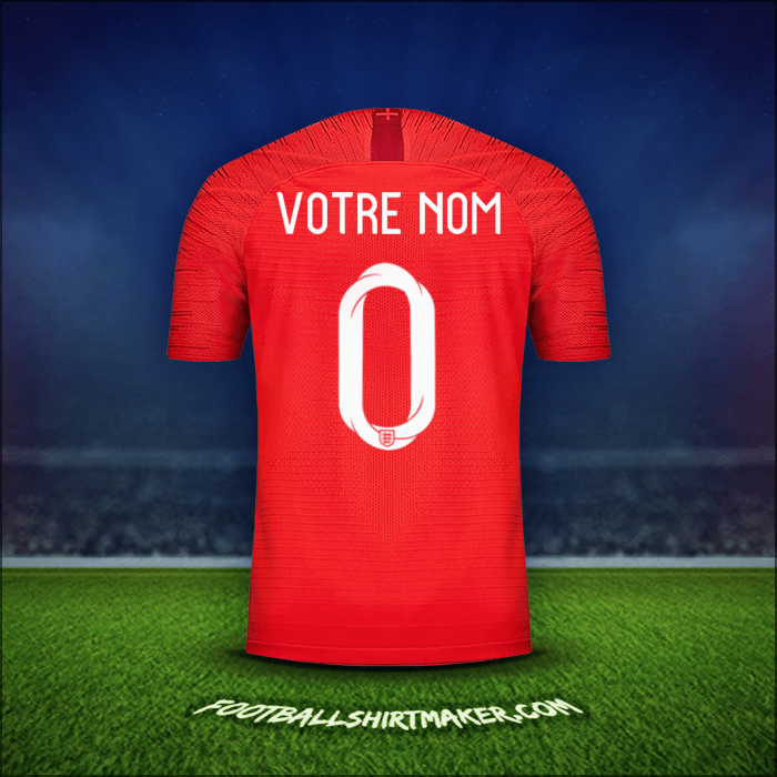 Maillot Angleterre 2018 Extérieur -  votre nom - 0