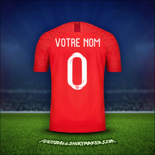 Maillot Angleterre 2018 Extérieur -  votre nom - 0