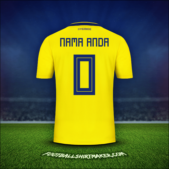Jersey Swedia 2018 -  nama anda - 0